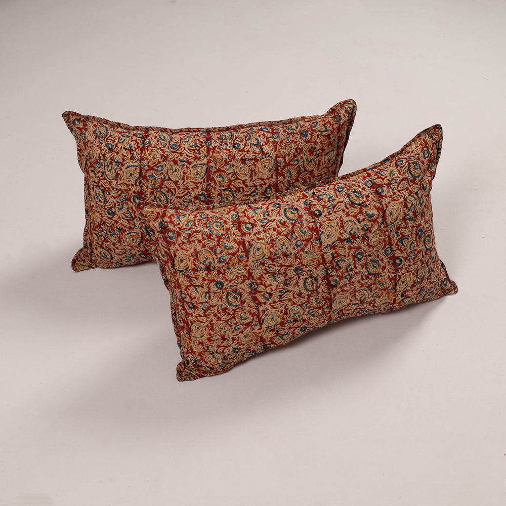 Red - Set of 2 Handcrafted Cotton Pillow Covers 37