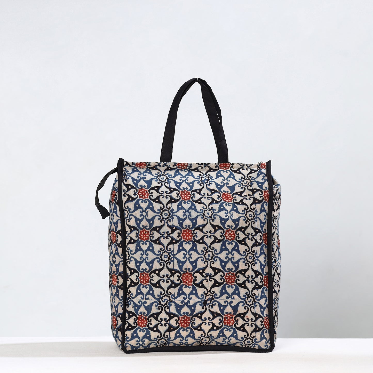 Handmade Ajrakh Block Printed Cotton Shopping Bag 02