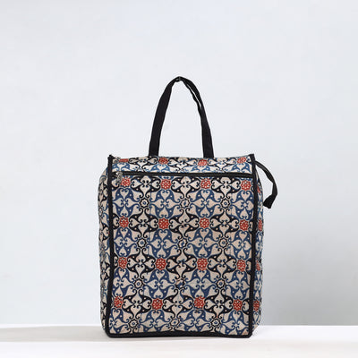 Handmade Ajrakh Block Printed Cotton Shopping Bag 02