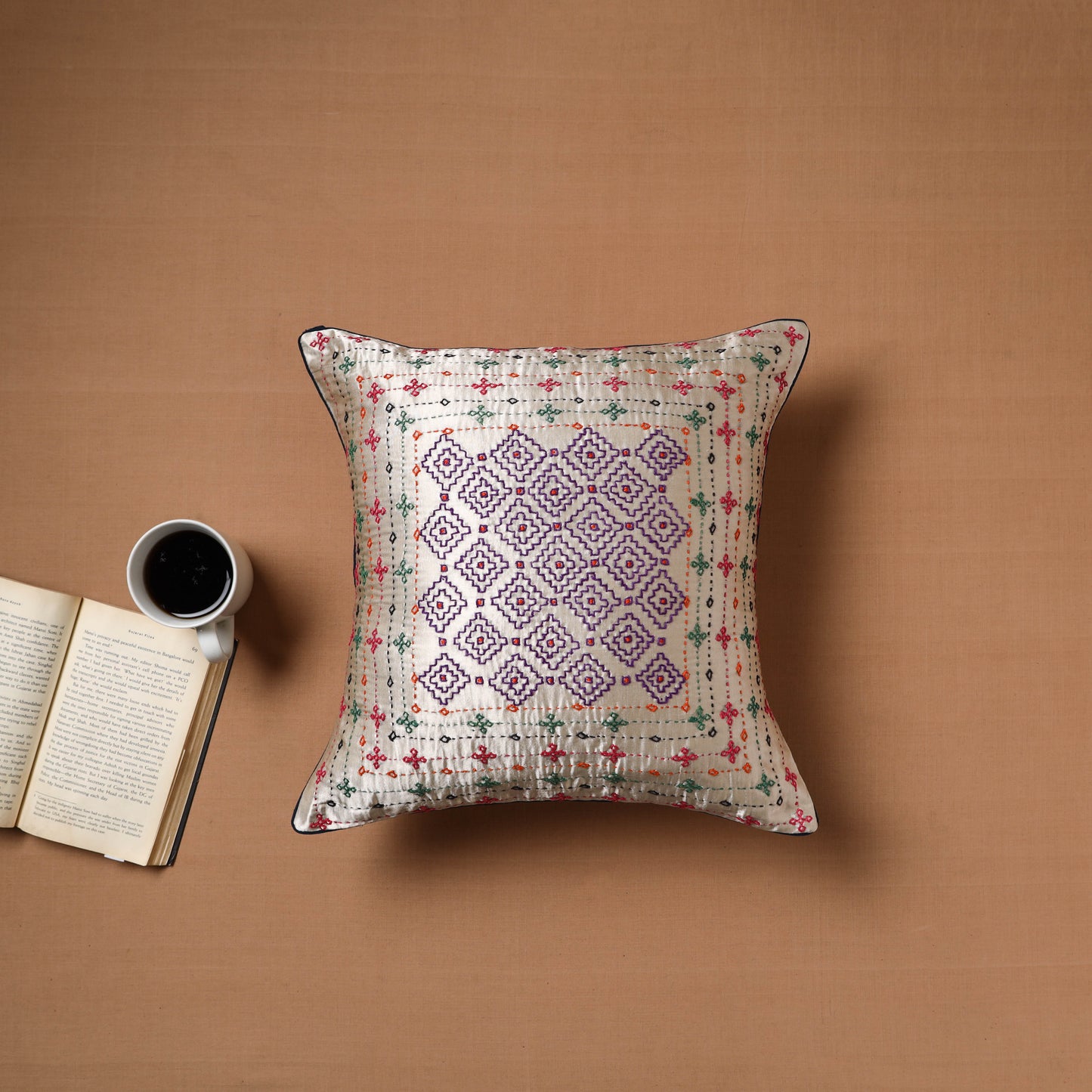 Kutch Hand Embroidery Cushion Cover (16 x 16 in) 13