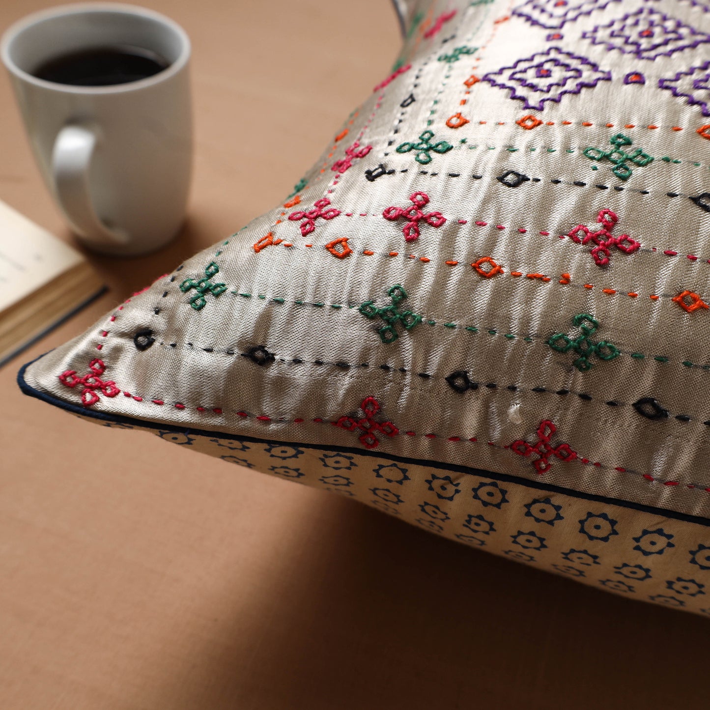 Kutch Hand Embroidery Cushion Cover (16 x 16 in) 13