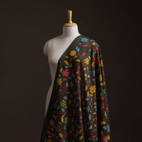 Black - Handpainted Srikalahasti Silk Cotton Pen Kalamkari Fabric 10