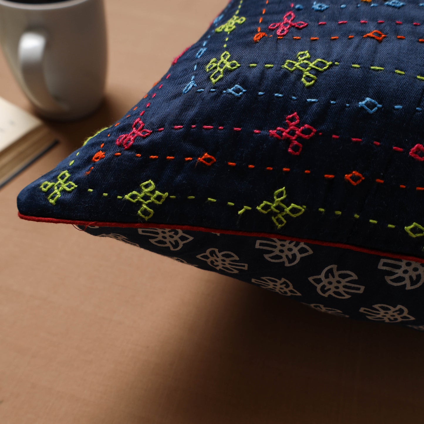Kutch Hand Embroidery Cushion Cover (16 x 16 in) 14