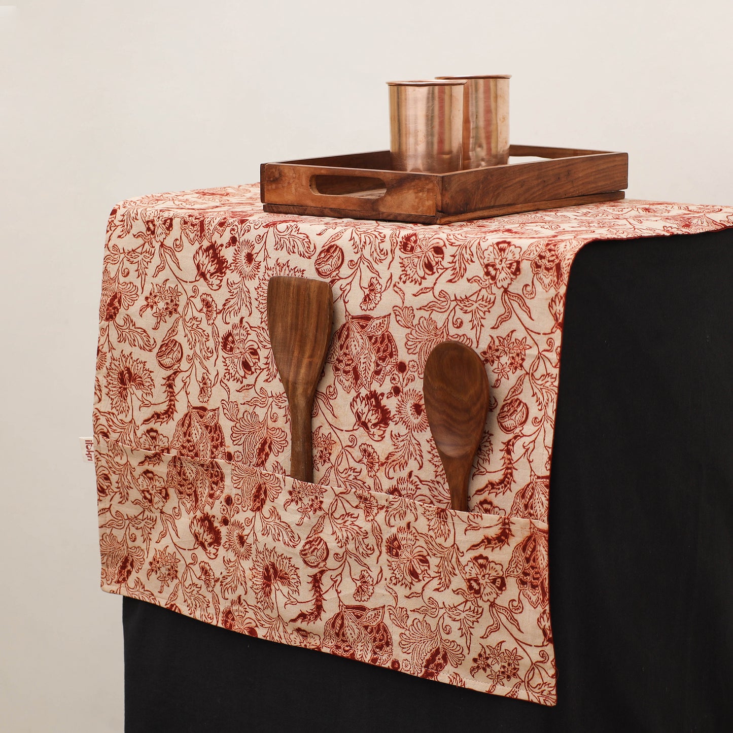 Handmade Fridge Top Cover with Multiple Pockets 01