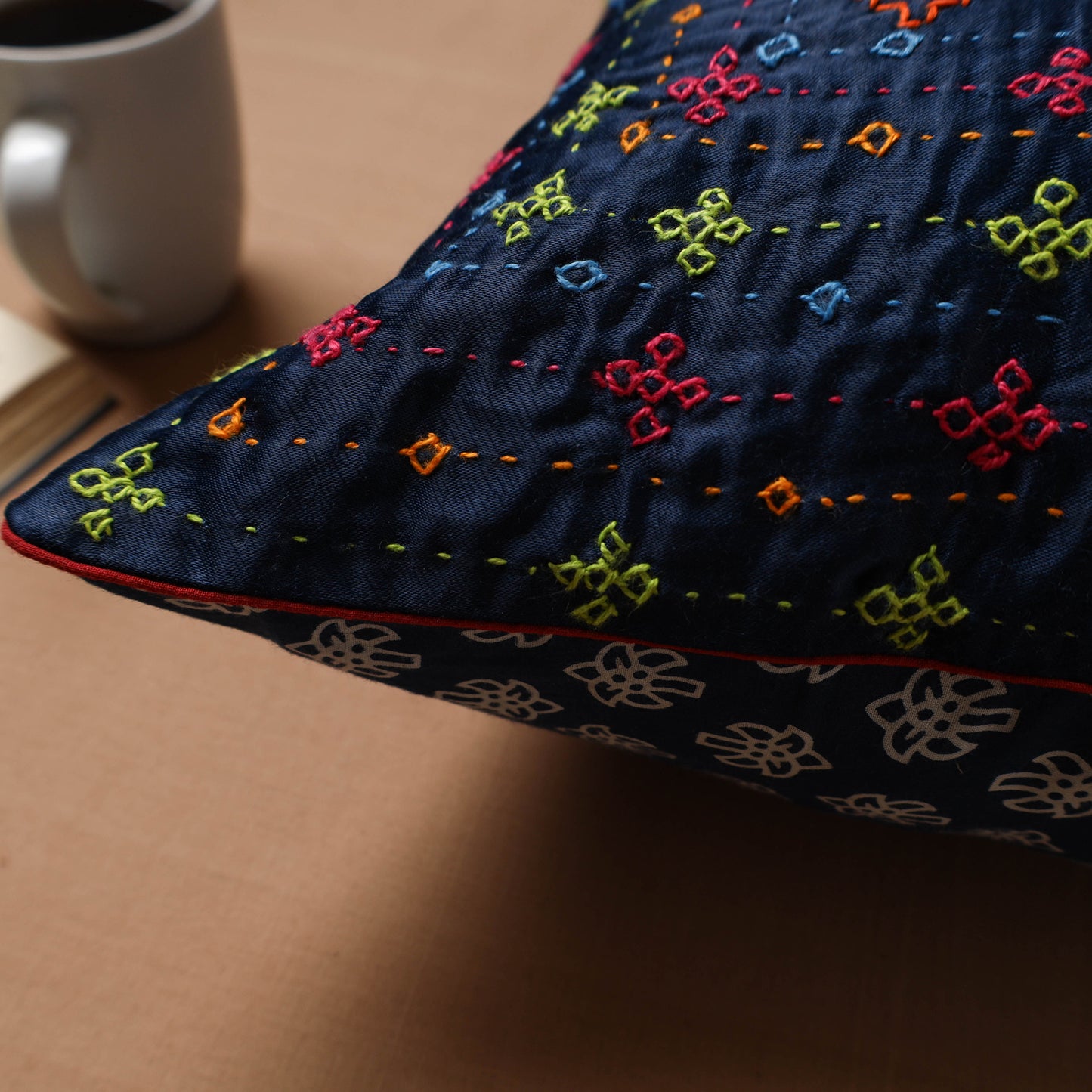 Kutch Hand Embroidery Cushion Cover (16 x 16 in) 15