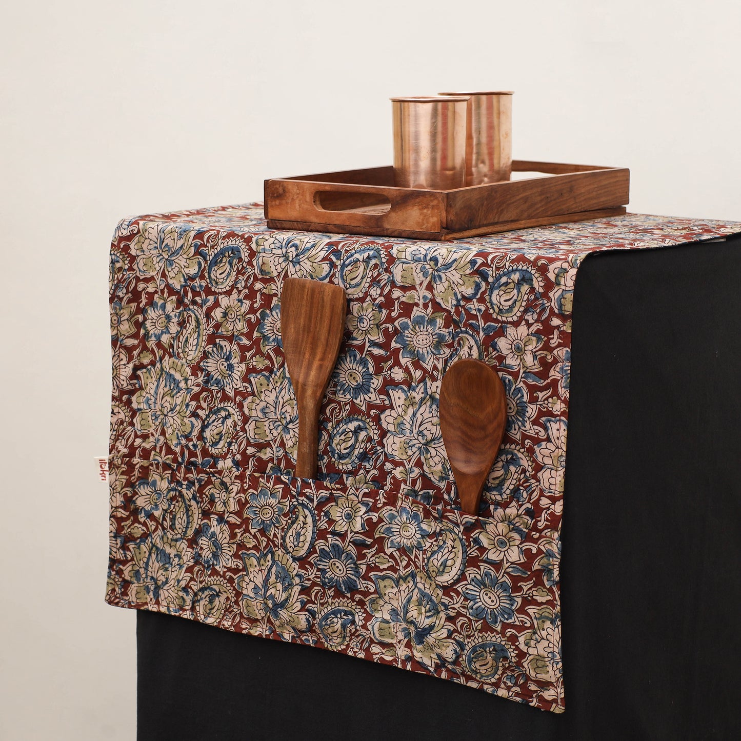 Handmade Fridge Top Cover with Multiple Pockets 03
