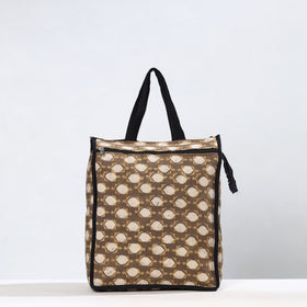 Brown Handmade Akola Block Printed Cotton Shopping Bag 04