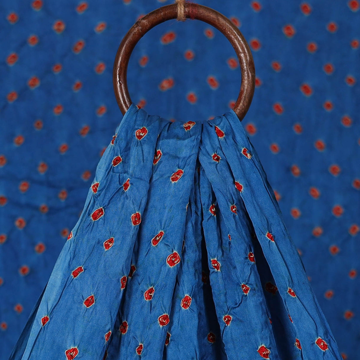 Blue - Modal Silk Kutch Bandhani Tie-Dye Fabric 07