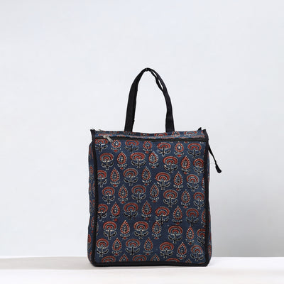 Handmade Ajrakh Block Printed Cotton Shopping Bag 05