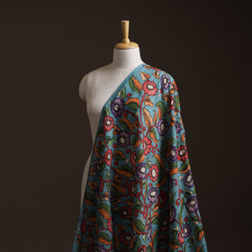 Blue - Handpainted Srikalahasti Silk Cotton Pen Kalamkari Fabric 18