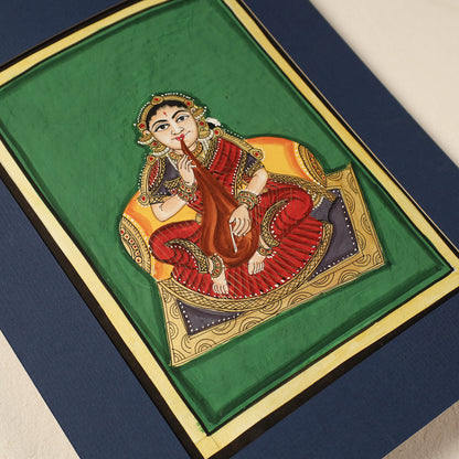 Musician Lady - Traditional Mysore Painting by JS Sridhar Rao (10 x 8 in)