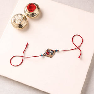 Reusable Pattachitra Handpainted Wooden Rakhi  80