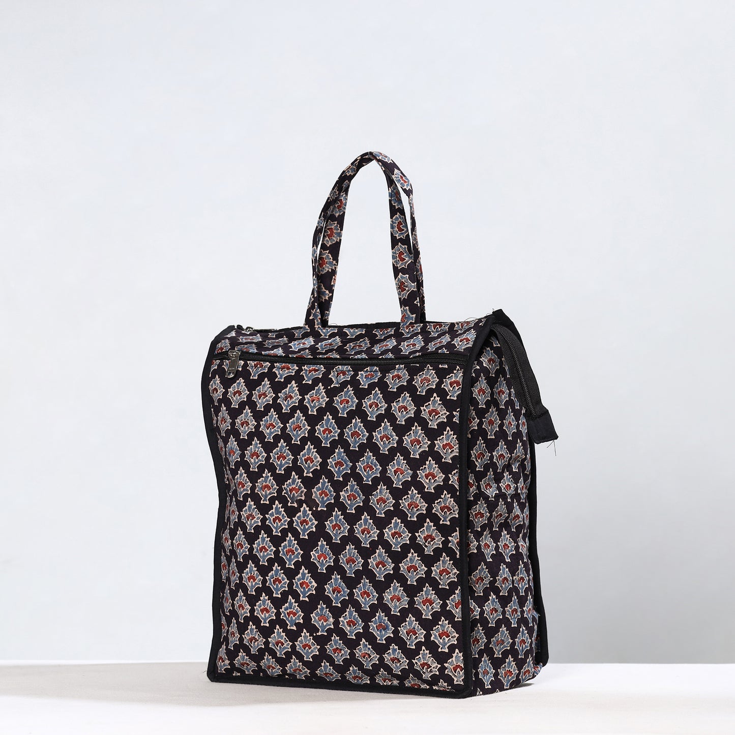 Handmade Ajrakh Block Printed Cotton Shopping Bag 06