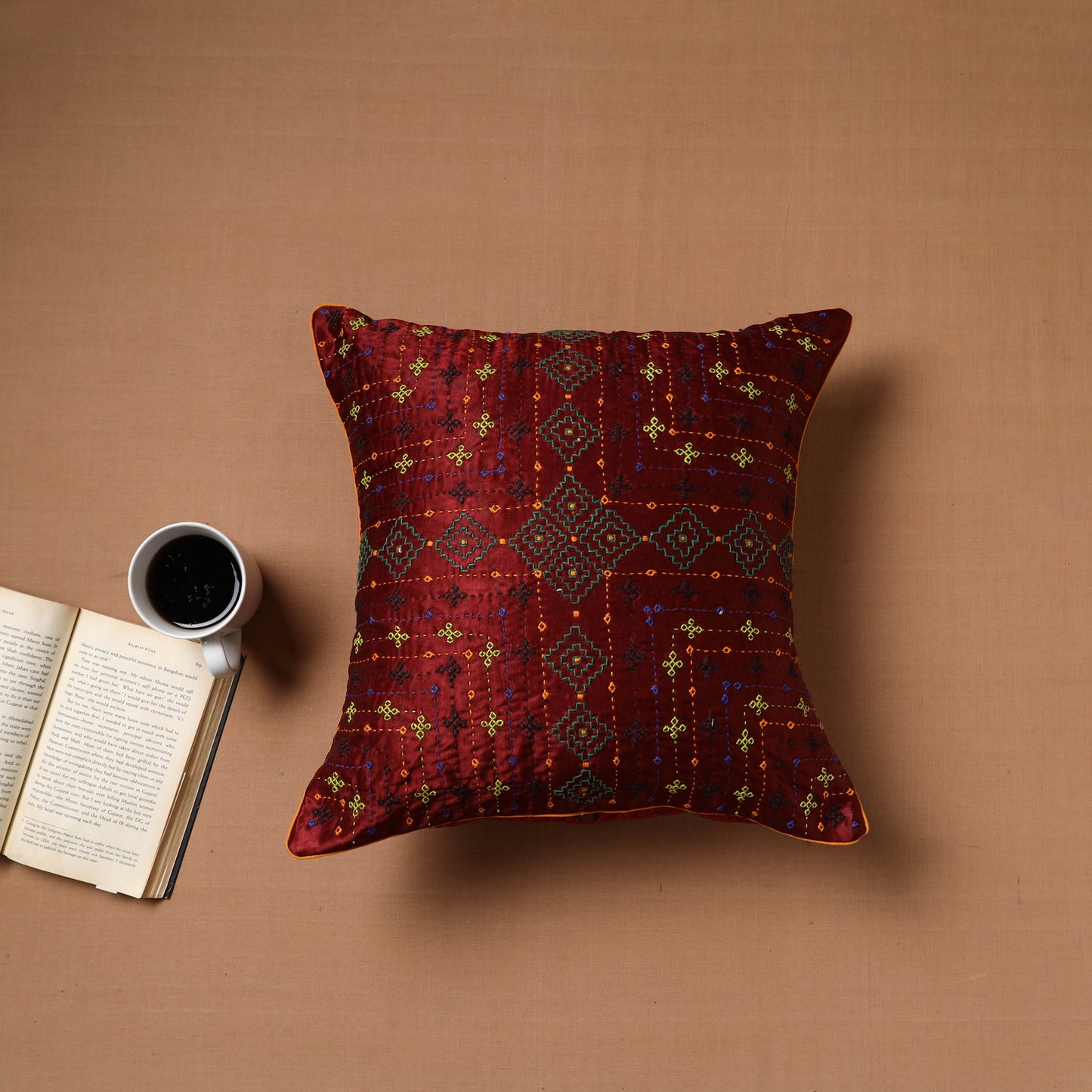 Kutch Hand Embroidery Cushion Cover (16 x 16 in) 21