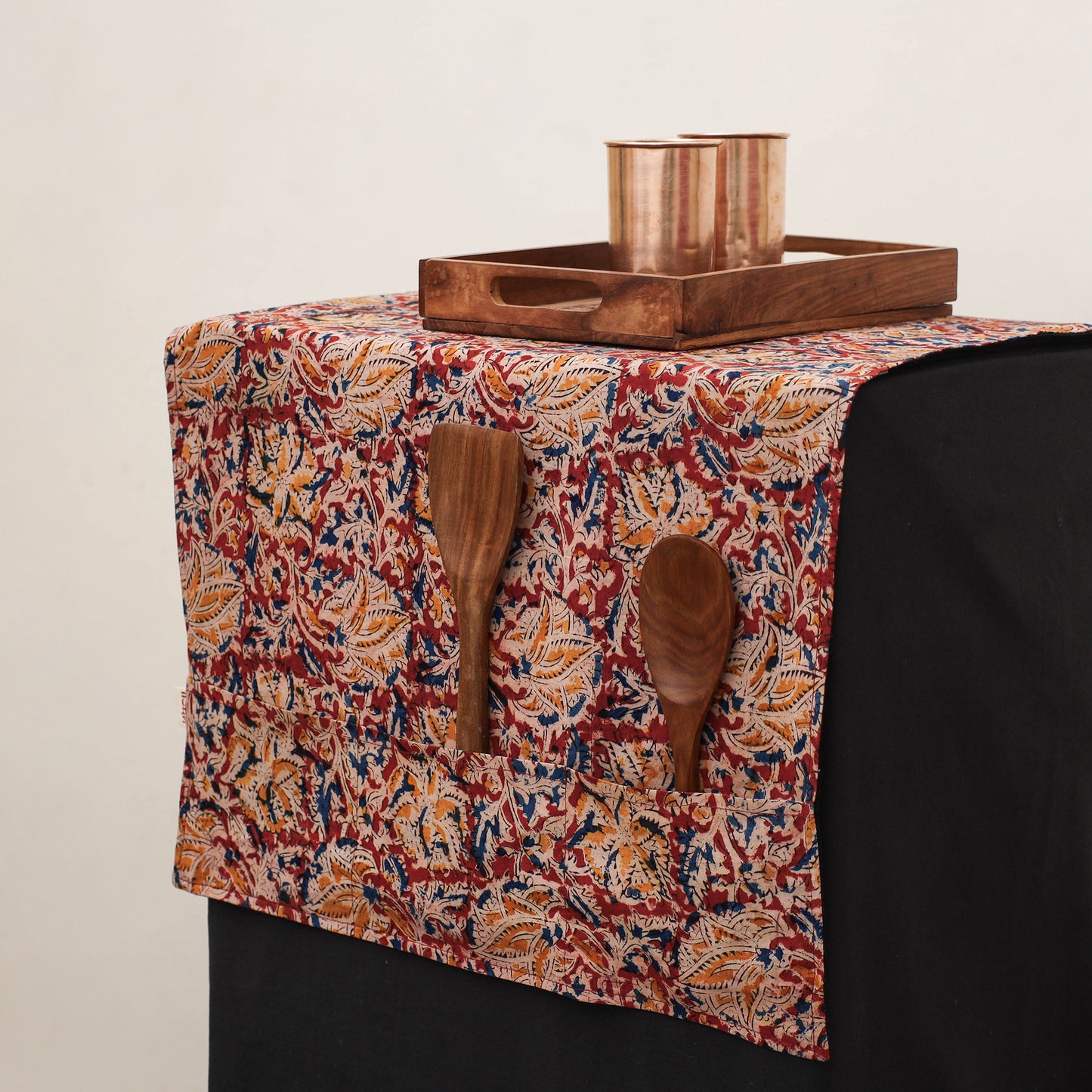 Handmade Fridge Top Cover with Multiple Pockets 09