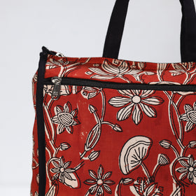 Red Handmade Bagru Block Printed Cotton Shopping Bag 03