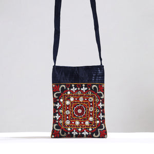 Kutch Pakko Hand Embroidery Mirror Work Mashru Silk Sling Bag 110