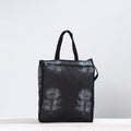 Black Handmade Nui Shibori Tie-Dye Cotton Shopping Bag 09