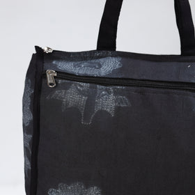 Black Handmade Nui Shibori Tie-Dye Cotton Shopping Bag 09