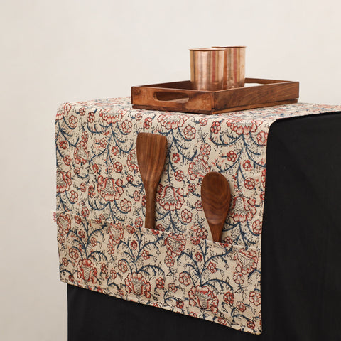 Beige - Handmade Fridge Top Cover with Multiple Pockets 13