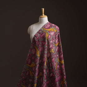 Pink - Handpainted Srikalahasti Silk Cotton Pen Kalamkari Fabric 26