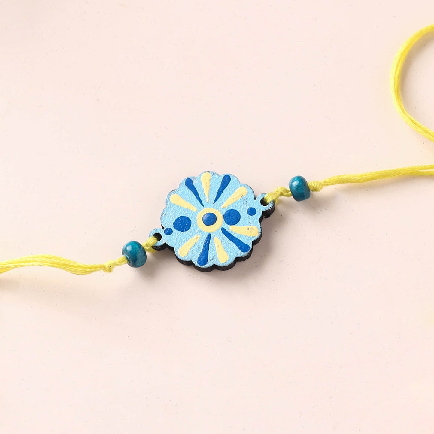 Mandala Art Handpainted Wooden Rakhi 16