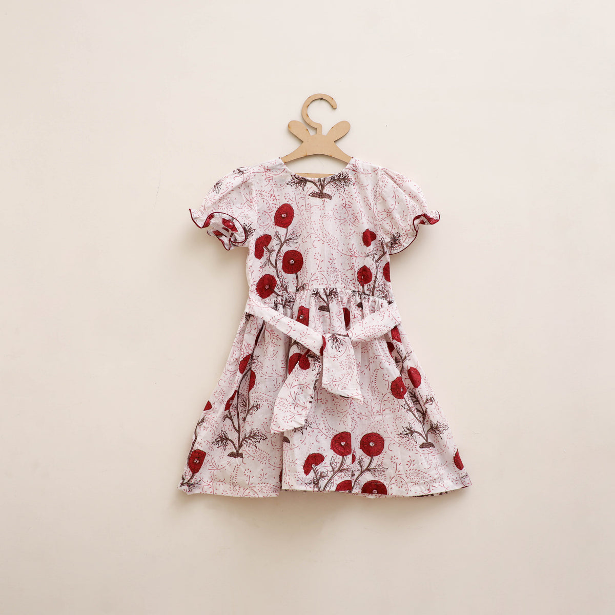 Pure Cotton Girls Frock Dress in Sanganeri Floral Prints (3-4 Years) 05