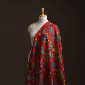 Red - Handpainted Srikalahasti Silk Cotton Pen Kalamkari Fabric 32