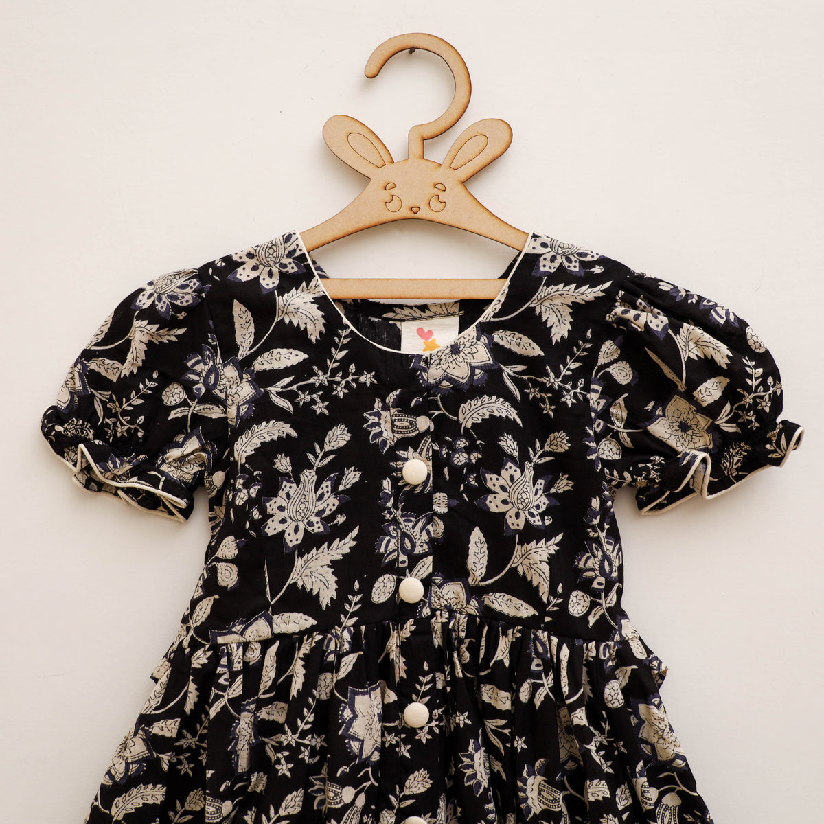 Pure Cotton Girls Frock Dress in Sanganeri Floral Prints (3-4 Years) 06