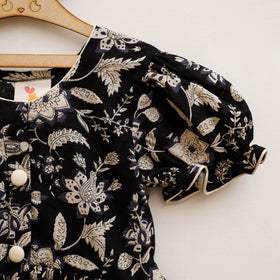 Pure Cotton Girls Frock Dress in Sanganeri Floral Prints (3-4 Years) 06