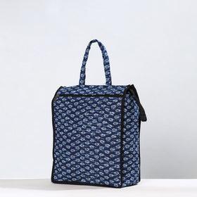 Blue Handmade Indigo Block Printed Cotton Shopping Bag 13