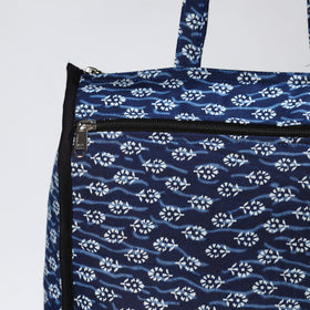 Blue Handmade Indigo Block Printed Cotton Shopping Bag 13