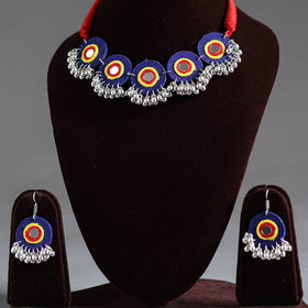 Blue - navratri special! Fabart german silver mirror work