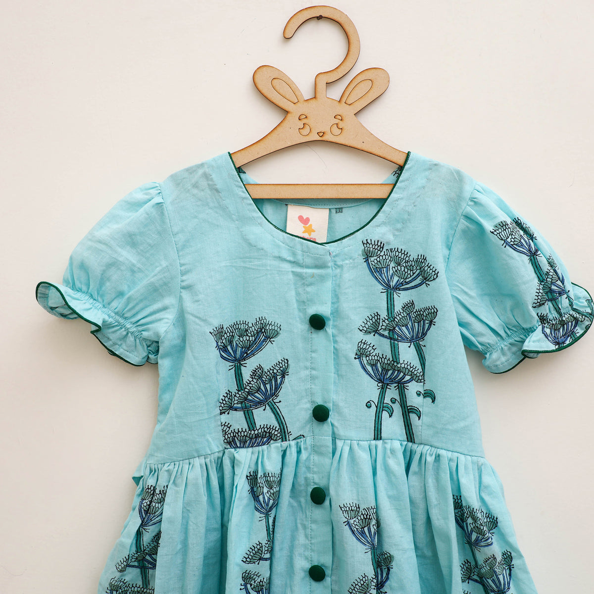 Pure Cotton Girls Frock Dress in Sanganeri Floral Prints (3-4 Years) 08