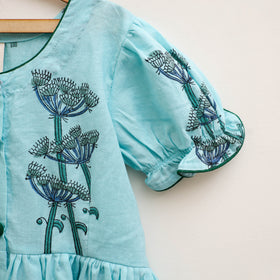 Pure Cotton Girls Frock Dress in Sanganeri Floral Prints (3-4 Years) 08