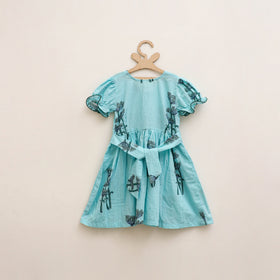 Pure Cotton Girls Frock Dress in Sanganeri Floral Prints (3-4 Years) 08