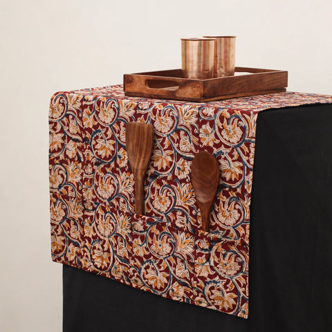 Maroon - Handmade Fridge Top Cover with Multiple Pockets 22