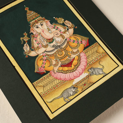 Lord Ganesha - Traditional Mysore Painting by JS Sridhar Rao (10 x 8 in)