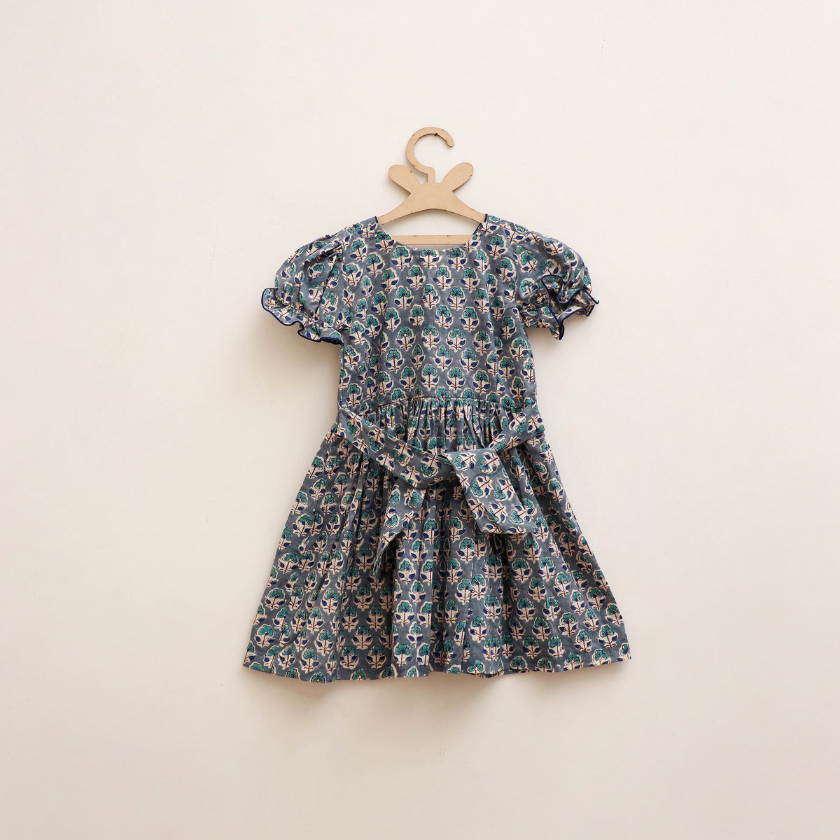 Pure Cotton Girls Frock Dress in Sanganeri Floral Prints (3-4 Years) 10