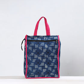 Blue Handmade Indigo Block Printed Cotton Shopping Bag 13