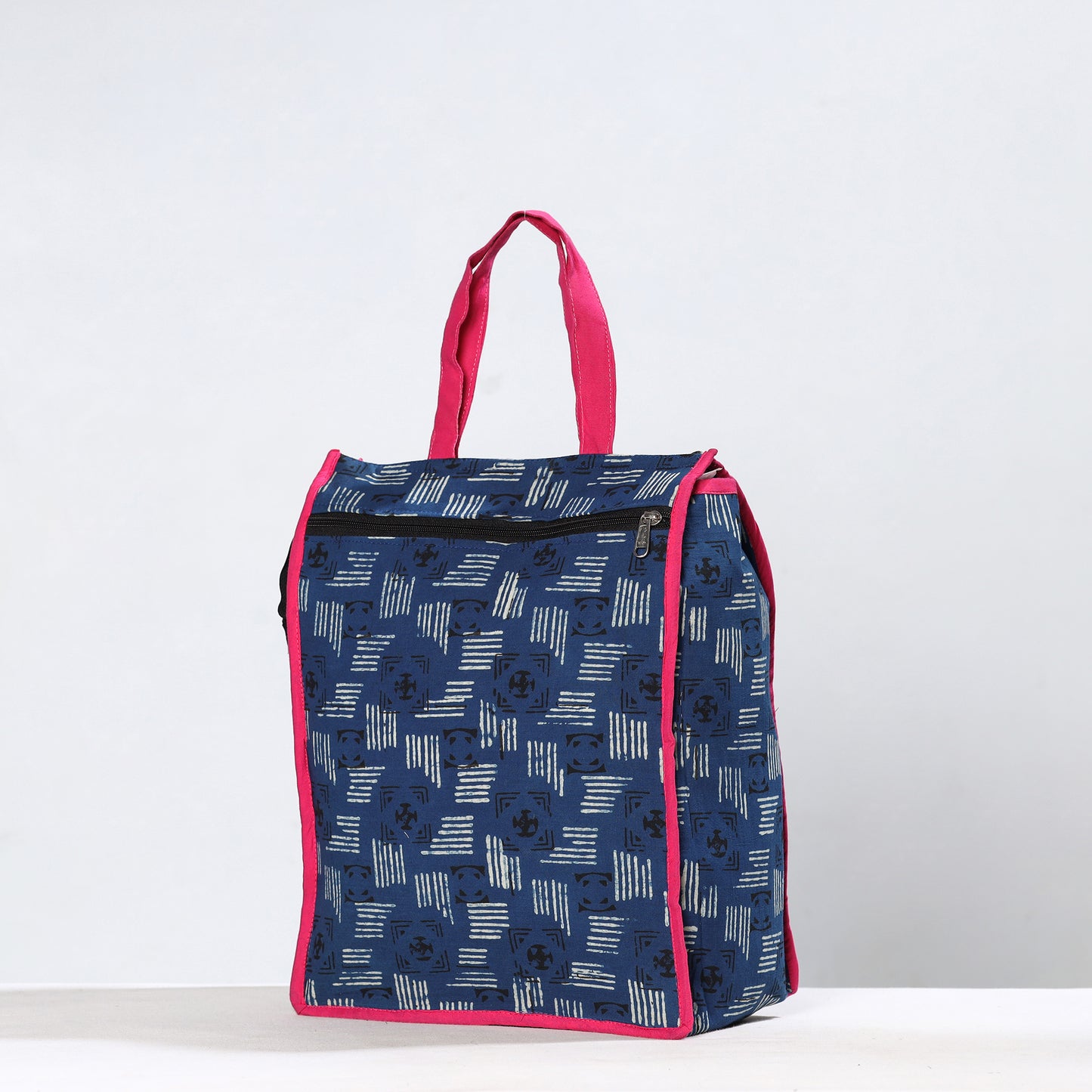 Handmade Indigo Block Printed Cotton Shopping Bag 17