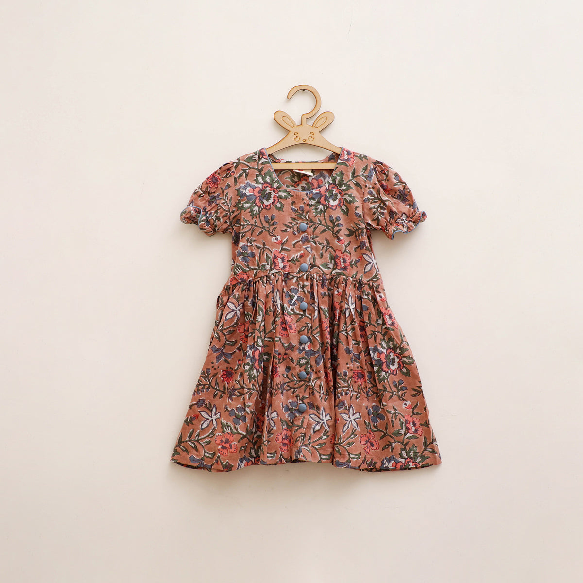 Pure Cotton Girls Frock Dress in Sanganeri Floral Prints (3-4 Years) 13