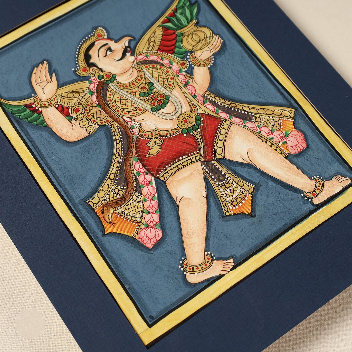Garuna - Traditional Mysore Painting by JS Sridhar Rao (10 x 8 in)