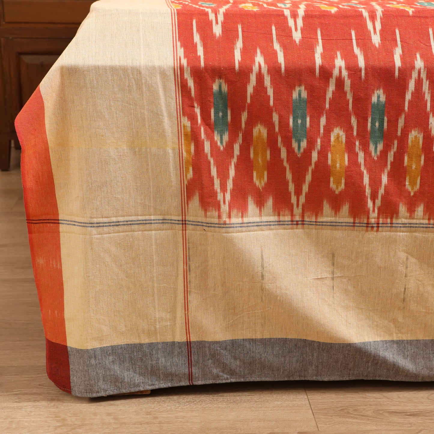 Pochampally Ikat Weave Cotton Double Bedsheet Set (108 x 90 in) 26