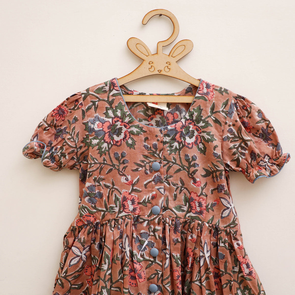 Pure Cotton Girls Frock Dress in Sanganeri Floral Prints (3-4 Years) 13