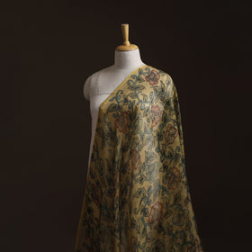 Srikalahasti Pen Work Handpainted Kalamkari Handloom Kota Doria Silk Fabric 11