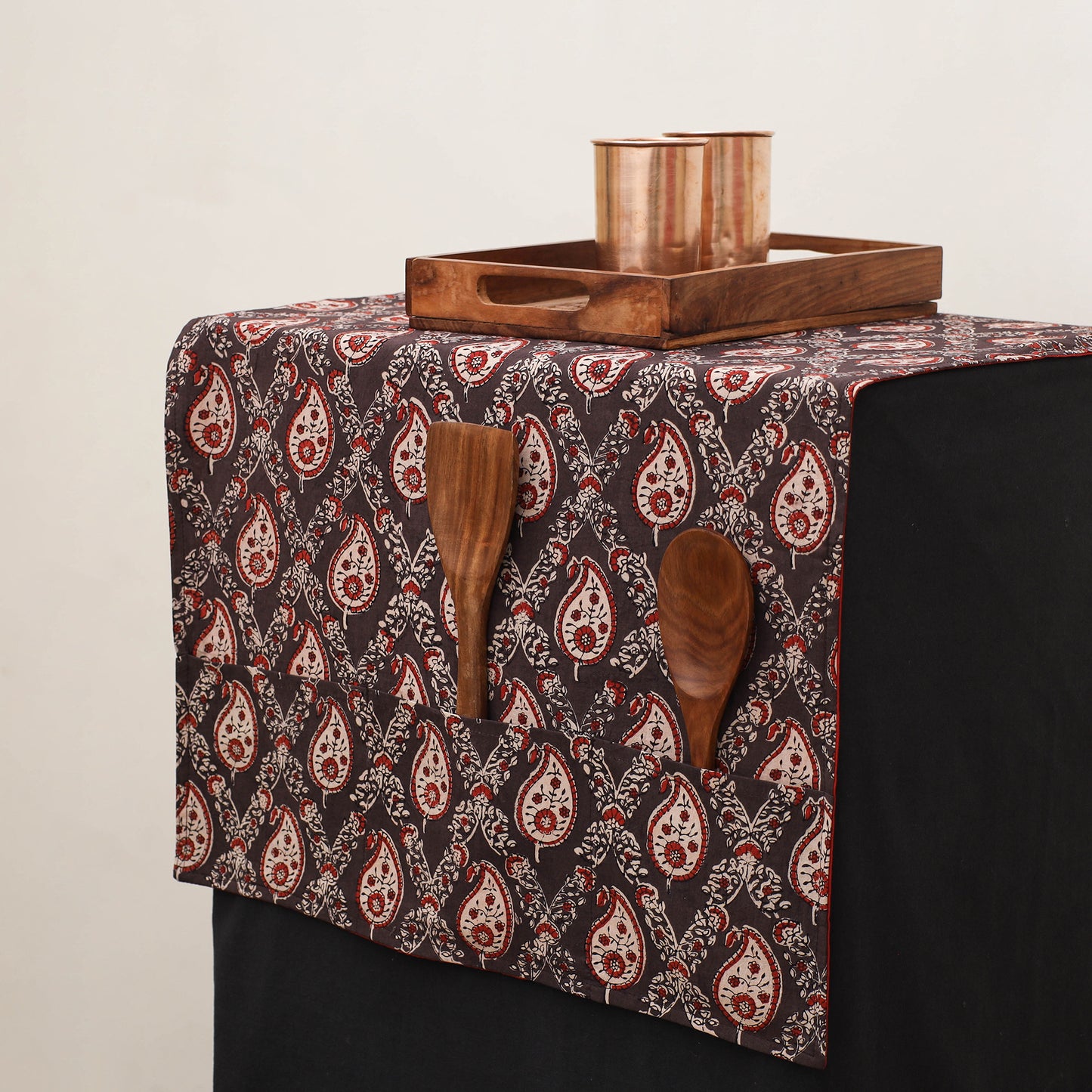 Handmade Fridge Top Cover with Multiple Pockets 27