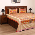 Pochampally Ikat Weave Cotton Double Bedsheet Set (108 x 90 in) 27