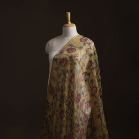 Srikalahasti Pen Work Handpainted Kalamkari Handloom Kota Doria Silk Fabric 13