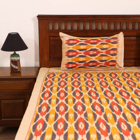 Pochampally Ikat Weave Cotton Double Bedsheet Set (108 x 90 in) 27